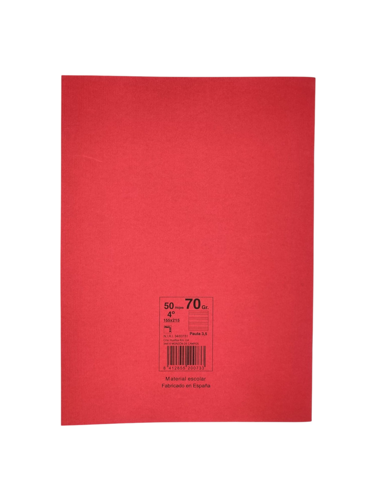 LIBRETA A5 50 HOJAS 4º 70 GR PACSA PAUTA 3.5. - Imagen 5